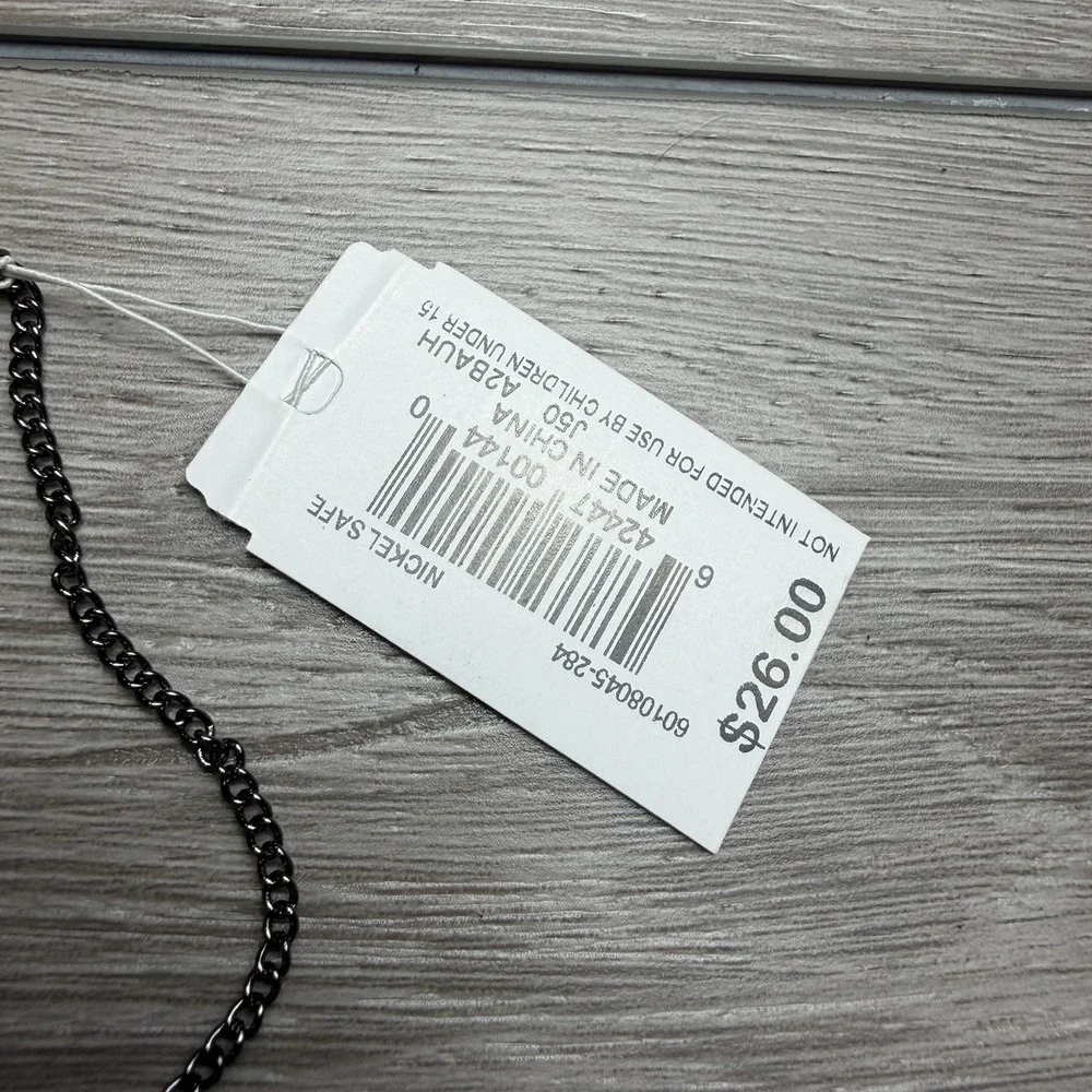 Nine West Geometric Pendant Necklace Iridescent Green Blue Yellow New